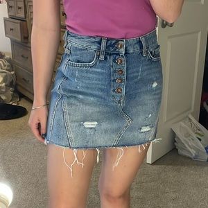 Free People Denim Button Skirt